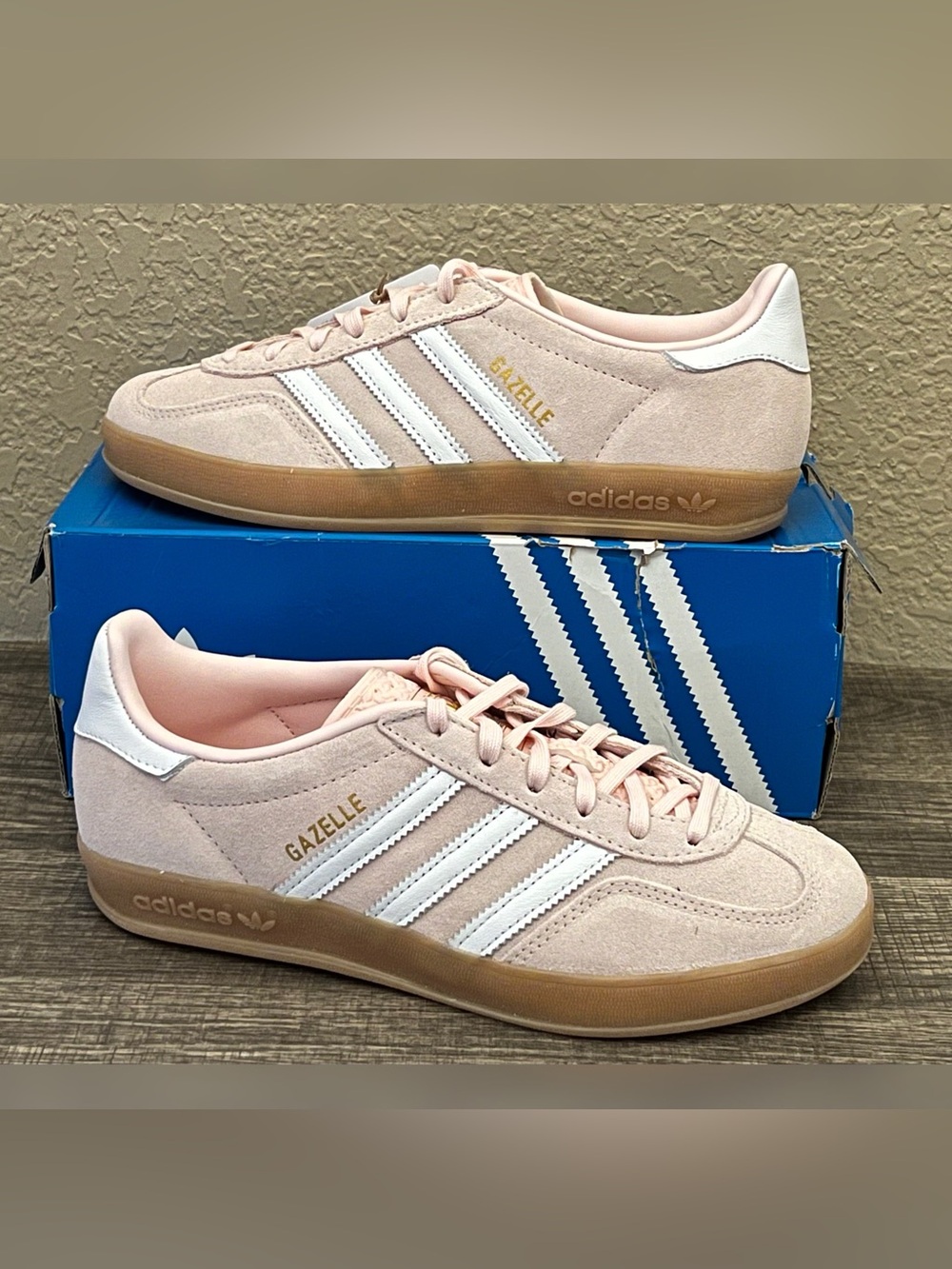 Adidas Women's Gazelle Indoor Shoes Sandy Pink Color Shoes Size-7